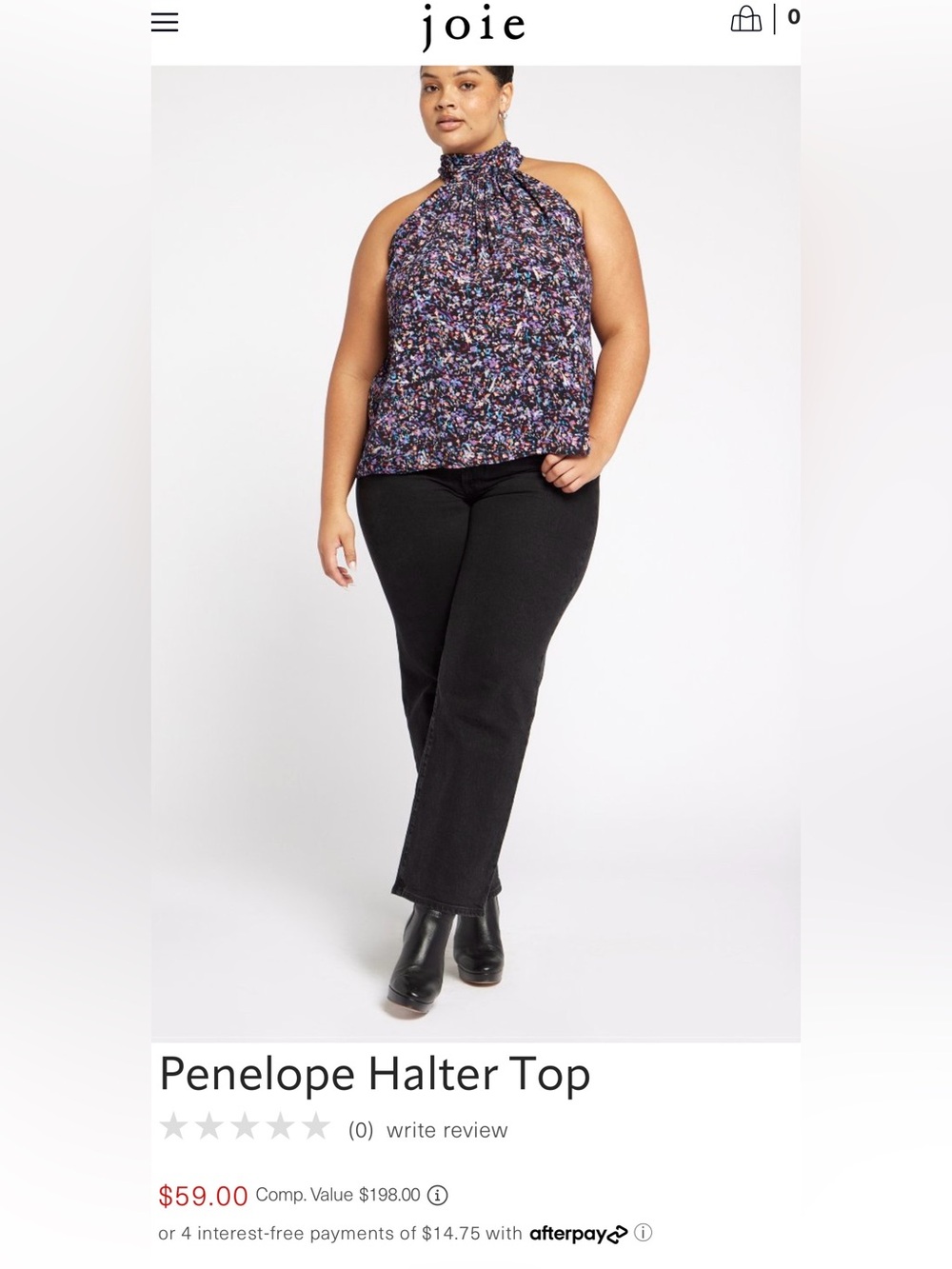 Joie Floral Halter Blouse in COLOR / CAVIAR MULTI BLACK